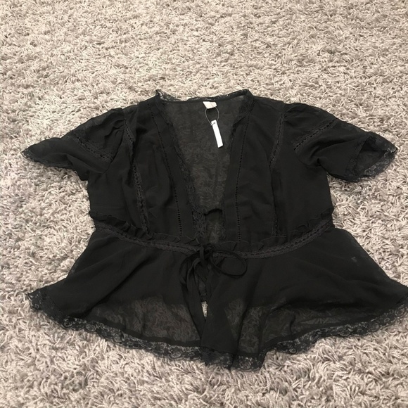 ASOS Tops - ASOS Sheer lace deep v crop top